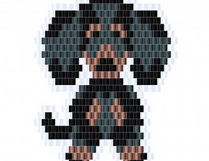 Free Cute Dachshund Dog Brick Stitch Earring Bead Pattern No 730