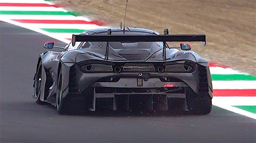 Full Carbon McLaren 720S GT3 EVO Spec Car Testing at Monza Circuit
