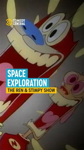 BREAKING: Ren and Stimpy beat Tesla and Musk to a new planet 🪐🚀🚨 #RenandStimpy #therenandstimpyshow #spacex #elonmusk | Comedy Central UK