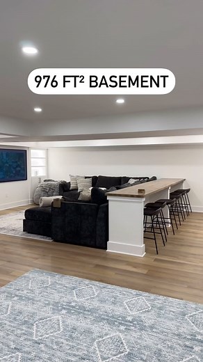 Finished Basements NJ ™ on Instagram: "Step into this stunning 976 ft² basement! 💫 Featuring a cozy family room 🛋️ a sleek kitchenette for all your snacking needs🍿a convenient half bathroom 🚽 a charming playhouse 🏠 tucked under the stairs for the little ones, and a fully-equipped gym 🏋️‍♀️ to break a sweat.✨ Your one-stop destination for relaxation, fun, and fitness - all in the comfort of your own home! • • #dreambasement #finishedbasement #homeimprovement #playhouse #kitchenette #gymlife