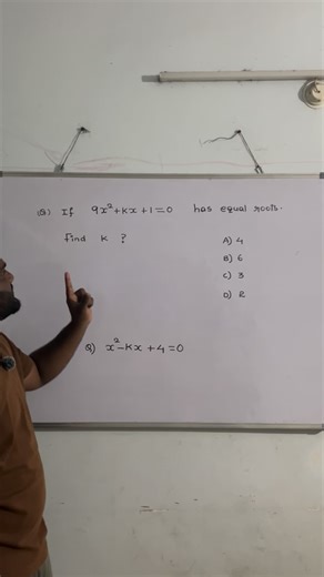 K Goud on Instagram: "Equal roots condition for a quadratic equation. . . . #viralreels❤️ #maths #algebra #ajaytips"