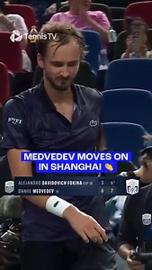 121K views · 953 reactions | Medvedev in the mood!  Daniil Medvedev takes out Davidovich Fokina 6-3 7-6(5) to advance in Shanghai. | ATP Tour | Facebook