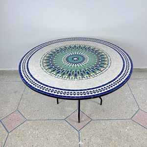Outdoor Mosaic Table for Garden and Patio - Handmade Moroccan Mosaic Coffee Table - Mid Century Dining Table - Mosaic Tile Table for Indoor - Etsy
