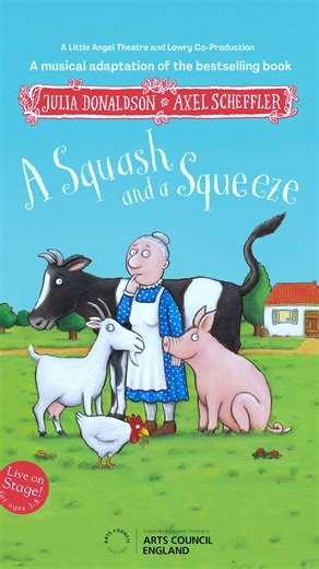 Step into the magical world of A Squash And A Squeeze live on stage for the first time! Join us for this heart warming and hilarious adventure, full of beautiful puppets and enchanting songs. Written and illustrated by the unparalleled picture book partnership of Julia Donaldson and Axel Scheffler Fri 31 Oct - Sun 2 Nov | Royal https://royalandderngate.co.uk/whats-on/a-squash-and-a-squeeze/ | Royal & Derngate | Facebook