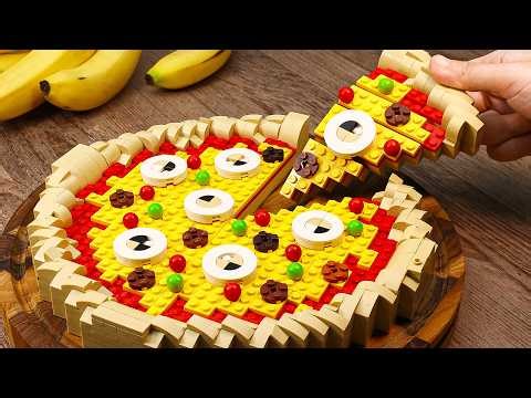 The CRAZIEST CHICKEN BANANA Pizza Challenge Worth Every Bite LEGO RARE Cooking Recipe ASMR