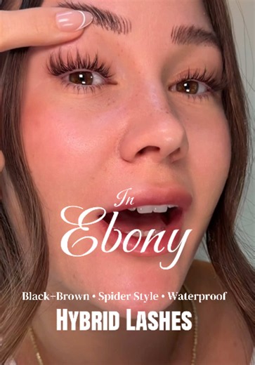 MaxComfi hybrid lashes in ✨Ebony✨ black and brown diy lash kit. DD Spider lash curl, invisible band, waterproof glue, soft lash look #diylashes #brownlashes #lashtutorial #beautyhack #beautyfind