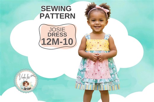 Girls Boho Dress Pattern, Vintage Apron Jumper (sizes 12m-10) (PDF Download) Josie - Etsy