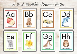 A to Z Animal Alphabet Printable Poster | Kids Educational Wall Art | Instant Download | Classroom & Playroom Decor | 24x30 and 18x24 Sizes - Etsy Australia