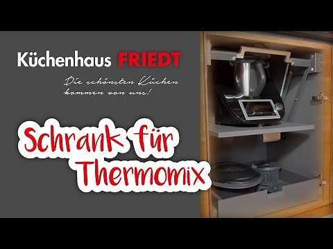 Schrank für Thermomix - bezahlbare innovative Lösung- Hebemechanik mit patentiertem U-Bügel
