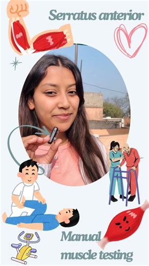 Sneha Gulia on Instagram: "MMT of serratus anterior . #manualtesting #physiotherapy #physios #manualtherapy #mmt"
