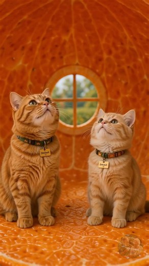 The Most Joyful Home in the Cat Universe Has an Orange Door & Two Very Happy Cats 🍊🏡✨