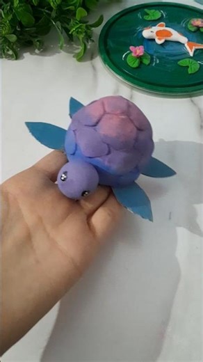 DIY Turtle 🐢🩵 #art #craft #claycraft #diy #bulbcrafts #bestoutofwaste #turtle #viralvideo #shorts