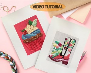 Embroidery Card Patterns: Cupcake & Cowgirl, Step-by-step (digital Download) - Etsy