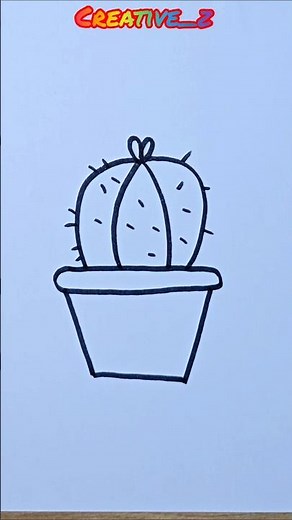 Cactus in a Pot Drawing | Easy Step by Step Art #CactusDrawing #PottedPlant #EasyDrawing #HowToDraw