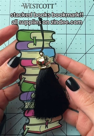 Create a Stacked Books Acrylic Bookmark