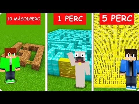 NOOB ÉS PRO 10 MÁSODPERC 1 PERC ÉS 5 PERC LABIRINTUS ÉPÍTŐ KIHÍVÁS A MINECRAFTBAN!