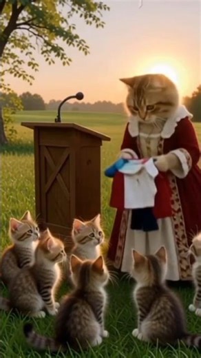 Adorable Kitten Hands Out Clothes Post Seminar #AdorableKitten #SeminarGift#Short#Viral#Trending.