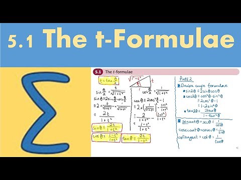 5.1 The t Formulae (FP1 - Chapter 5: The t formulae)