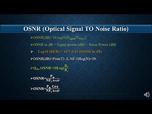 OSNR in DWDM (Optical Signal To Noise Ratio of Channel)