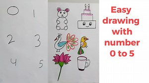 How to draw pictures with number 0 to 5 for kids | Easy drawing using number 0 to 5 | Priyanka creative guru