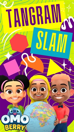 🧩 Game Time with OmoBerry: Tangram Slam Shape Guessing Game | Earth Day Brain Break Games for Kids