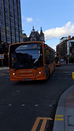 2 different Cardiff Bus Enviro 200s arriving at Cardiff Bus Interchange #cardiffbus #buses