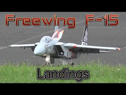 Freewing F-15 Eagle 90mm EDF Jet - 12s - Landings 4K
