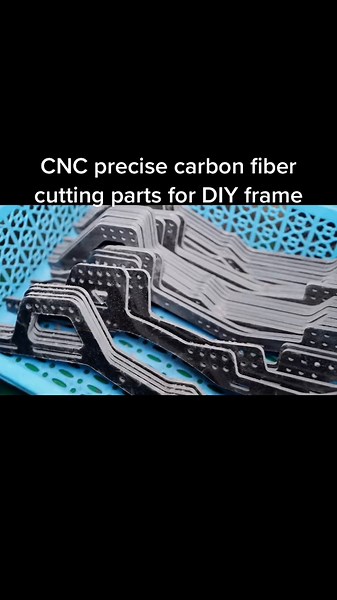 CNC machining carbon fiber sheet cutting parts for DIY frame from FMScarbon #diyproject #cncmachining #fmscarbon #cnc #custommade #carbonfiber #drone