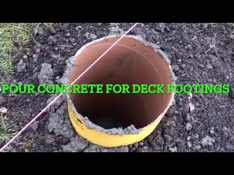 How to mix and pour concrete into Sonotubes for deck footings