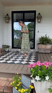 The weather is warming up which means we're sweeping off the porches and calling our best friends over. Don't worry about pollen and dirt this year, just add a floorflat for a pop of style that's easy to clean! | Carolina Creekhouse | Facebook