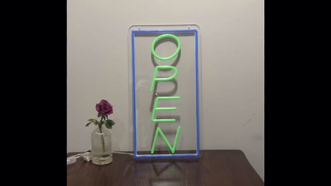 Led Open Signs for Business with Power Adapter. Light Open Signs for Business, Office, Store, Restaurant, Bar, Café, Spa etc. Open Closed Signs. Bright Open Neon Lights Signs (Green)
