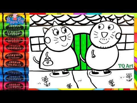 How To Draw Mummy Cat and Daddy Cat From Peppa Pig | Peppa Pig