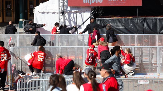 Shock moment Kansas City fans tackle 'suspect' after deadly parade shooting