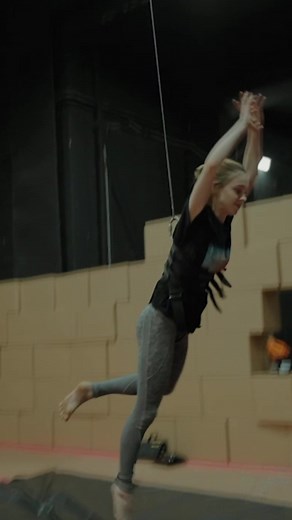 Emma Myers from Wednesday practicing her wolf stunts. #WednesdayNetflix
