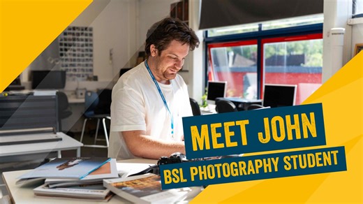 Happy #AdultLearnersWeek! ⭐️ To celebrate the week and our fantastic students, meet John - one of the first mature learners at #ColegGwent to study a Foundation Degree using British Sign Language (BSL) 🙌 Studying a Photography Foundation Degree, John’s passion for arts began with an evening course at our Crosskeys Campus. Two years later, he’s now in his second year of a Photography Foundation Degree, supported every step of the way by our BSL-fluent Communication Support Workers (CSW) 🫶 📸 Be
