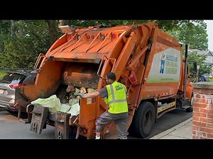Orange UHE Rear Loader Garbage Truck Packing Organic Food Waste
