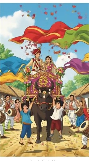 Magical Rural Wedding in India #GhibliInspired#villagelife#GhibliInspired #ai #asmr#ghiblistyle