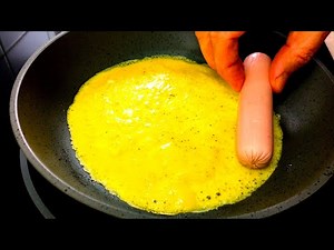 Just wrap a sausage in an egg | Omelette Hot Dog Breakfast | Easy cooking