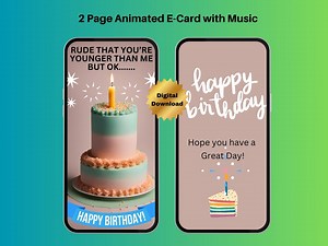 Animated Funny Birthday E-card Birthday Video Card - Etsy