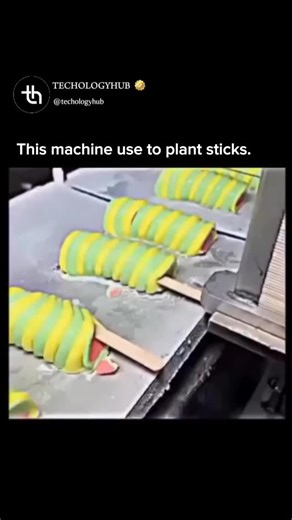 Techologyhub | Love technology? Follow @techologyhub This video shows an automated ice cream molding and stick-insertion machine used in industrial ice... | Instagram
