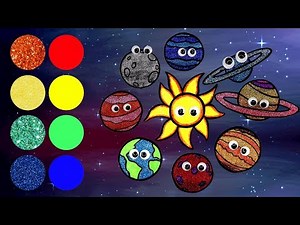 Learn Names of the Planets in the Solar System! | Drawing and Coloring with Glitter & Googly Eyes