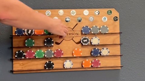 Personalized Golf Ball Marker Display Holds 38 Poker Chip Style & 17 Magnetic Style. Option for a Frame! - Etsy