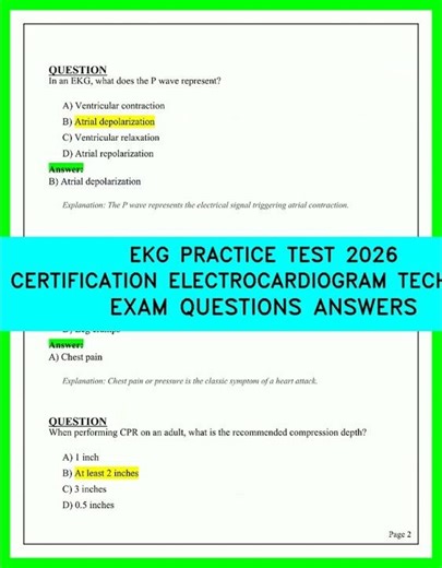 EKG Certification Exam 2026: Official Practice Test with Questions & Answers