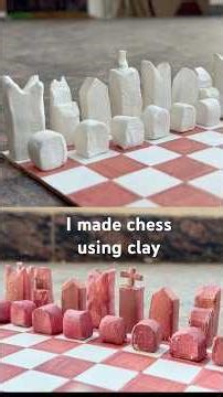 I made chess board using clay #clayart #chess ‪@goofygen_chess‬