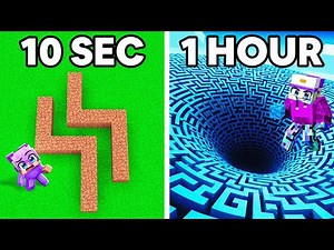 10 Seconds vs 1 Hour GIANT MAZE Build Challenge!