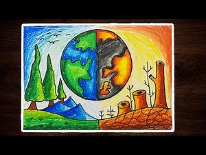 How to draw world environment day poster, posters to protect the forest, tranh cổ động #smileart