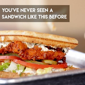 200K views · 1.5K shares | Meet the Cajun Fried Chicken & Waffle Po'Boy, inspired by ~Mardi Gras~ | Foodbeast | Facebook