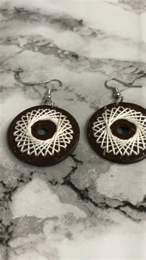 #CoconutShellArt #CottonThreadEarrings #HandmadeJewelry #EcoFriendlyFashion #NBArts Handcrafted Coconut Shell & Cotton Thread Earrings