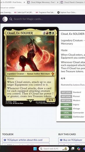 Key Final Fantasy Cards in Brawl | Cloud, Ex-SOLDIER | #mtgbrawl #commander