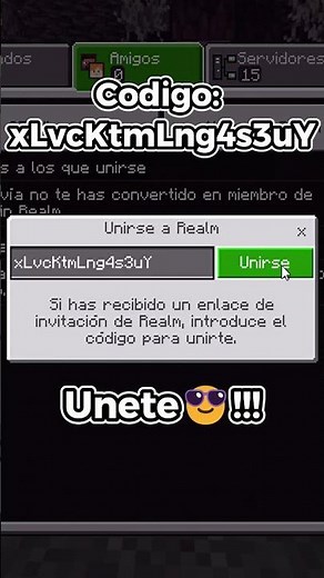 Código para realm Minecraft bedrock 1.21.100+ #realms #realmsminecraft